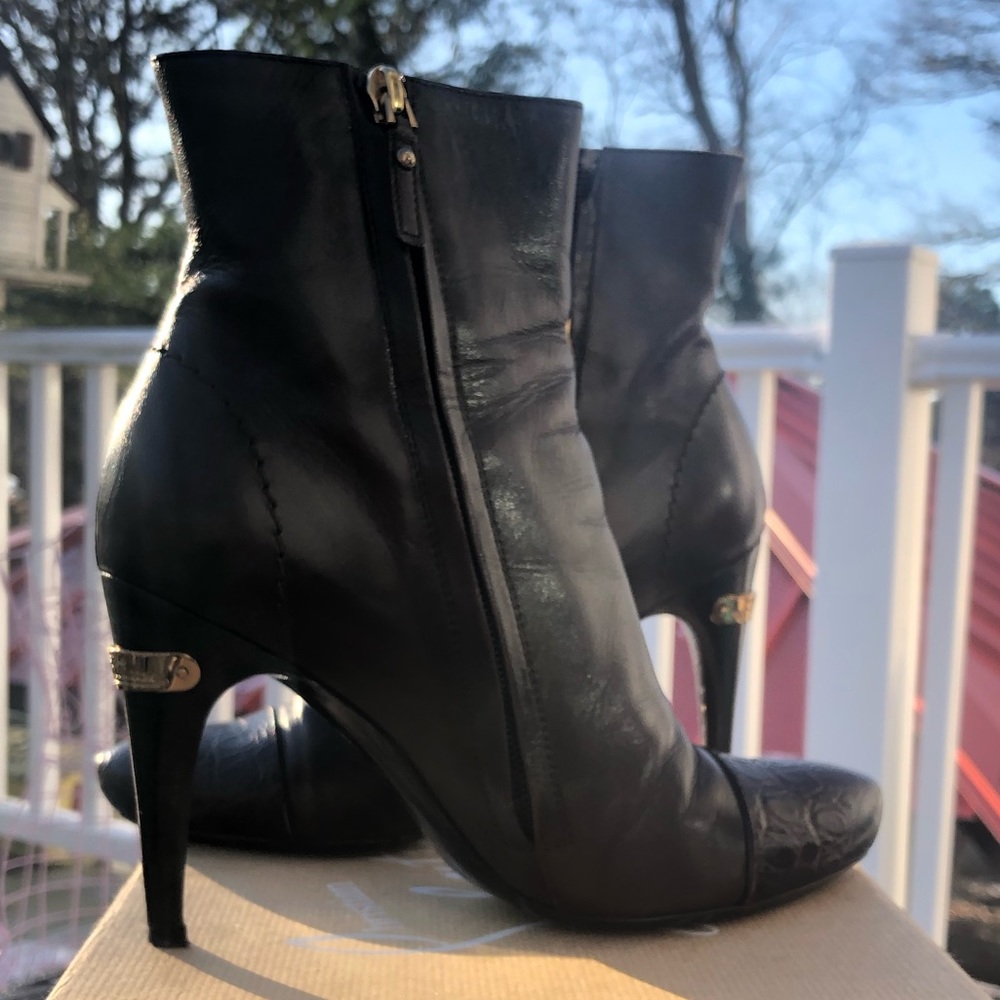 LV leather booties